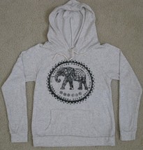 G Mini Gray Elephant Hoodie Says Forever Young Wild Free Peace Forever Size S - £8.83 GBP