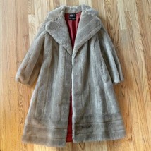 Vtg 60’s Woman’s Faux Fur Coat Made In England Size See Measurement Pictures - £54.81 GBP