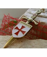 RARE KNIGHTS TEMPLAR PENDANT NECKLACE CROSS CROIX PIN CHRISTIANITY MEDAL... - $31.97 CAD