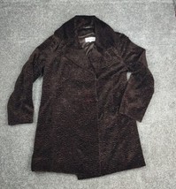 Calvin Klein Coat Faux Fur Coat Women Med Brown Swakara Lamb - £38.32 GBP