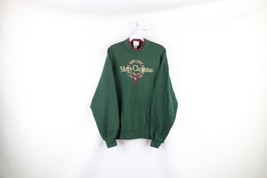 Vtg 90s Streetwear Womens Large Faded Spell Out Merry Christmas Sweatshirt USA - £31.07 GBP
