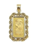 1Gr. Lady Fortuna Gold Pendant, Suisse Gold Pendant, 14K Gold Rope Chain... - $586.80 CAD