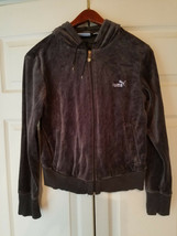 Puma Women&#39;s Size Small Charcoal Gray Hooded Sweat Jacket - £13.39 GBP