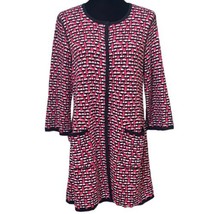 Damask Pink Black Button Cardigan Sweater Size Large - $40.99