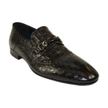 Men's GENIO Genuine Crocodile Embossed Leather Shoes Turkey 120371618 Black image 2