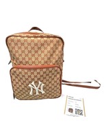 Gucci GG Supreme Monogram NY Yankees Backpack Beige Brown Canvas Leather... - $934.99