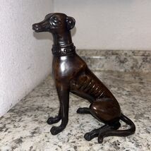 Sitting Dog Statue 7" pet animal figurine statuette collectible Whippet - $90.40