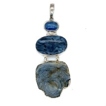 Vintage Sterling Signed 925 Shade of Bluewater Earth Multi Stone Dangled Pendant - £75.17 GBP