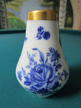 JAEGER GERMANY blue cobalt and gold vase 5&quot; tall [66] - £43.36 GBP