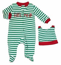 Carter&#39;s Just One Year Baby Boys&#39; Santa&#39;s Helper Footed Sleeper, Hat, 3 ... - $7.42