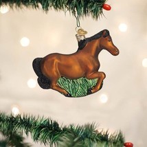 Old World Christmas Brown Mustang Glass FREE-ROAMING Horse Xmas Ornament 12619 - £18.28 GBP