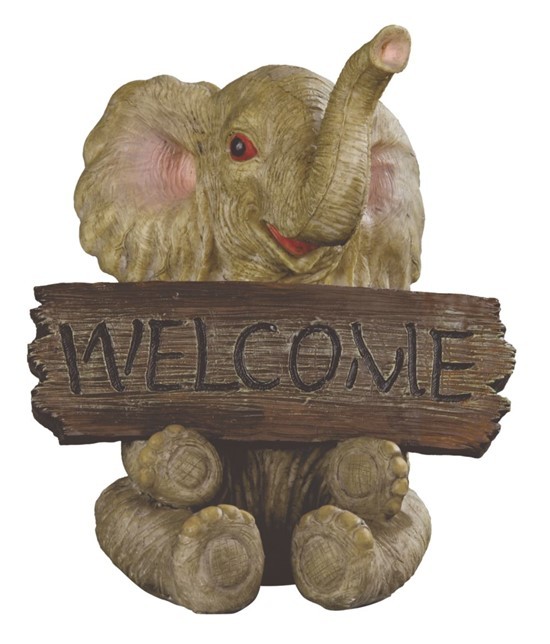 Jungle Wildlife Welcome Safari Savanna Elephant Calf with Trunk Up Figurine - $22.99