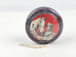 Vintage Roy Rogers And Trigger Swirl Plastic Purple Blue Yo-Yo w/ string - £22.09 GBP