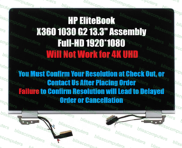 HP EliteBook X360 1030 G2 13.3&quot; LCD FHD Touch screen Complete Assembly - $187.00