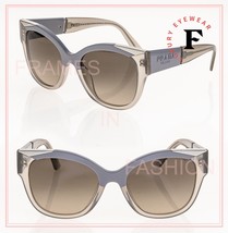 Prada Symbole Milano Silver Gray Triangle PR02WS 02W Oversized Fashion Sunglass - £284.89 GBP