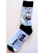 NEW 1 PAIR RICK AND MORTY WUBBA LUBBA DUB DUB SOCKS BLACK &amp; BLUE SHOE SI... - €10,96 EUR
