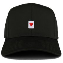 Trendy Apparel Shop Heart Playing Card Patch Structured Baseball Cap - Black - £14.34 GBP