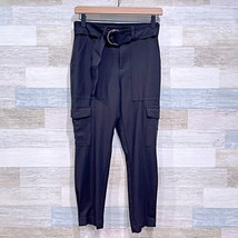 Banana Republic Slim Refined Stretch Cargo Ankle Pants Black High Rise W... - $39.59