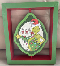 THE GRINCH Changing Rectangular Table Mantle Decoration Wood 12&quot;x8” Naug... - $39.99