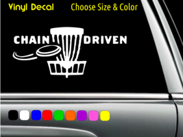 Chain Driven Disc Golf Decal Laptop Car Window Sticker Choose Size Color - £2.24 GBP+