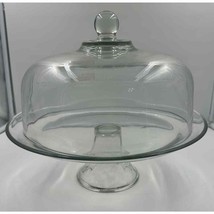 Vintage Glass 12” Pedestal Cake Dessert Stand with Heavy Dome Cover - £51.14 GBP