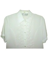 Beautiful Sarah Bentley Women&#39;s White Blouse Top Shirt PM Petite Medium EUC - £13.02 GBP