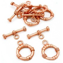 Bali Toggle Clasps 14.5mm, Packs of 6 or 12, Copper or Gold Plated - £12.67 GBP