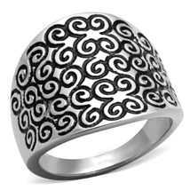 Swirly Wind Design Stainless Steel Ring TK316 - £11.85 GBP