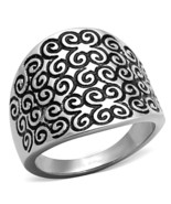 Swirly Wind Design Stainless Steel Ring TK316 - $20.42 CAD