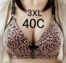 Pink Animal Print Wire Free Push Up Bra Soft Thin Breathable Bralette Si... - £9.03 GBP