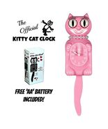 PINK SATIN MISS KITTY CAT CLOCK (3/4 Size) 12.75&quot; USA MADE Free Battery ... - €52,10 EUR