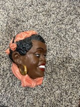 Antique Wonderful African Wall Face Plaque In Hand Painted Pottery - £140.32 GBP