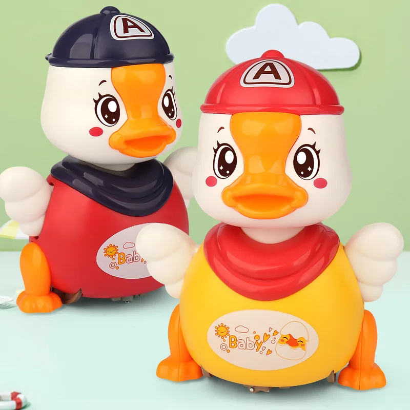 Cute Dancing Swinging Cartoon Duck Electric Robot Pet 360 Degree Rotation With - £18.82 GBP