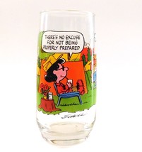 McDonalds Camp Snoopy Being Properly Prepared Glass Tumbler Peanuts Vintage - £15.54 GBP