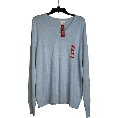 Primary image for Merona V-Neck Sweater Size XL Light Blue Knit Cotton Wool Blend Mens