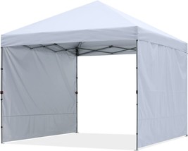 White 8X8 Abccanopy Outdoor Easy Pop Up Canopy Tent With 2 Sun Walls. - £155.85 GBP