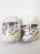 Lily Sugar &#39;n Cream Pretty Pastels #00199 2 skeins pink blue cotton variegated - £6.26 GBP