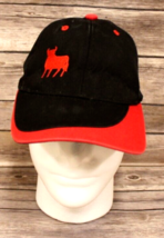 MOOSE EMBROIDERED BLACK &amp; RED ADJUSTABLE BACK BASEBALL CAP HAT COTTON CA... - $13.96