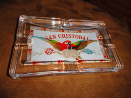 San Cristobal Glass Cigar Ashtray 8 " W x 5" W x 1" H  image 8