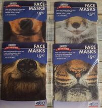 Four (4) Unibody ~ Soft Stretch ~ Face Masks ~ One Size ~ Animal Masks ~... - $20.00