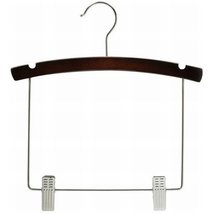 Only Hangers Walnut Wooden Baby Display Hanger w/Clips 10&quot; (100) - £36.56 GBP+