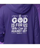 Heavy Blend Hoodie Sweatshirt &quot;If God is For Us&quot; white graphic on back - $554.69 MXN+