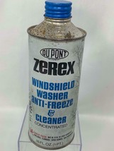Vintage Du Pont Zerex Windshield Washer Anti-Freeze Cleaner Can Skull Cr... - £15.62 GBP