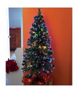 48 Inch Color Changing Fiber Optic Space Saving Christmas Tree Holiday D... - £119.53 GBP