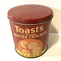 Antique Vintage Felber Toasts Butter Cracker Large Advertising Tin HTS - £54.75 GBP
