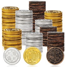 300 Pcs Plastic Gold Coins Pirate Coins Kids Fake Play Coins Replica Spa... - $27.99