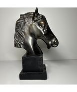 Bronze Horse Bust Head Book End Display  - $57.89
