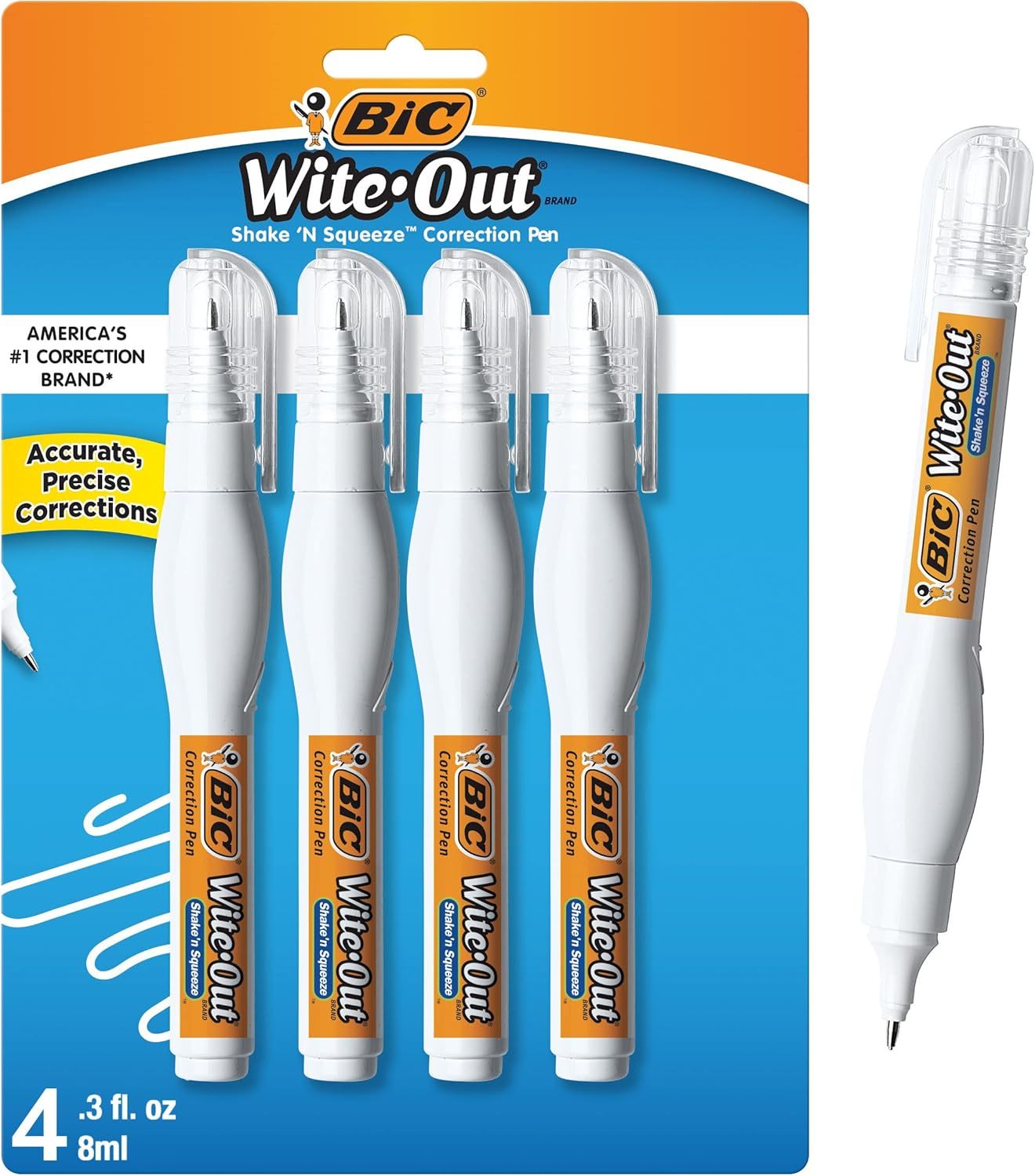 Bic Wite-Out Brand Shake &#39;N Squeeze Correction Pen, 8 Ml Correction Fluid, - $23.99