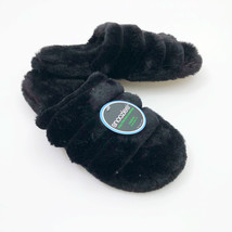 Snoozies Women&#39;s Black Slide Slippers Medium 7/8 - $12.86