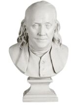 Benjamin Franklin Bust by Houdon 23" Museum Sculpture Replica Reproduction - $325.71